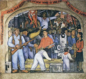 Diego Rivera Painting - el arsenal 1928 socialismo diego rivera